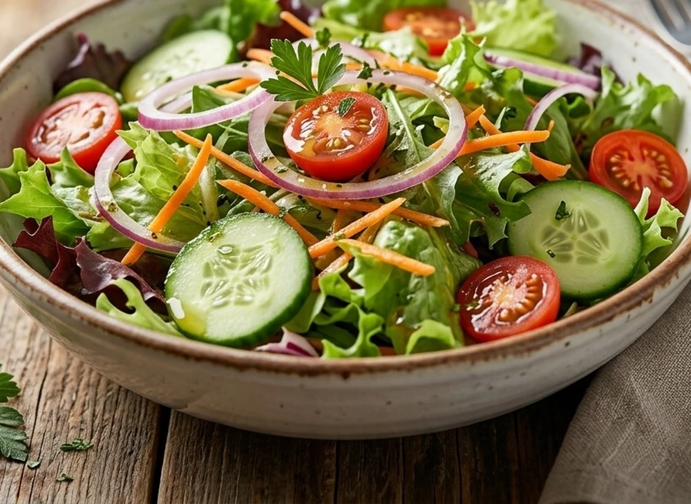 Garden fresh salad at New Pizza Factory near Mill Woods, Edmonton