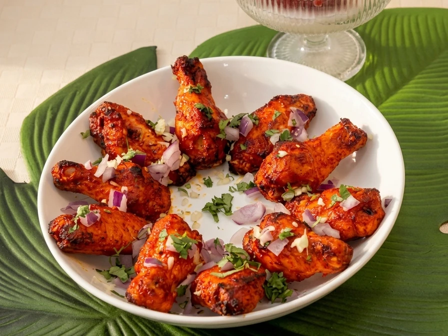 Chicken wings in assorted flavours at New Pizza Factory Edmonton